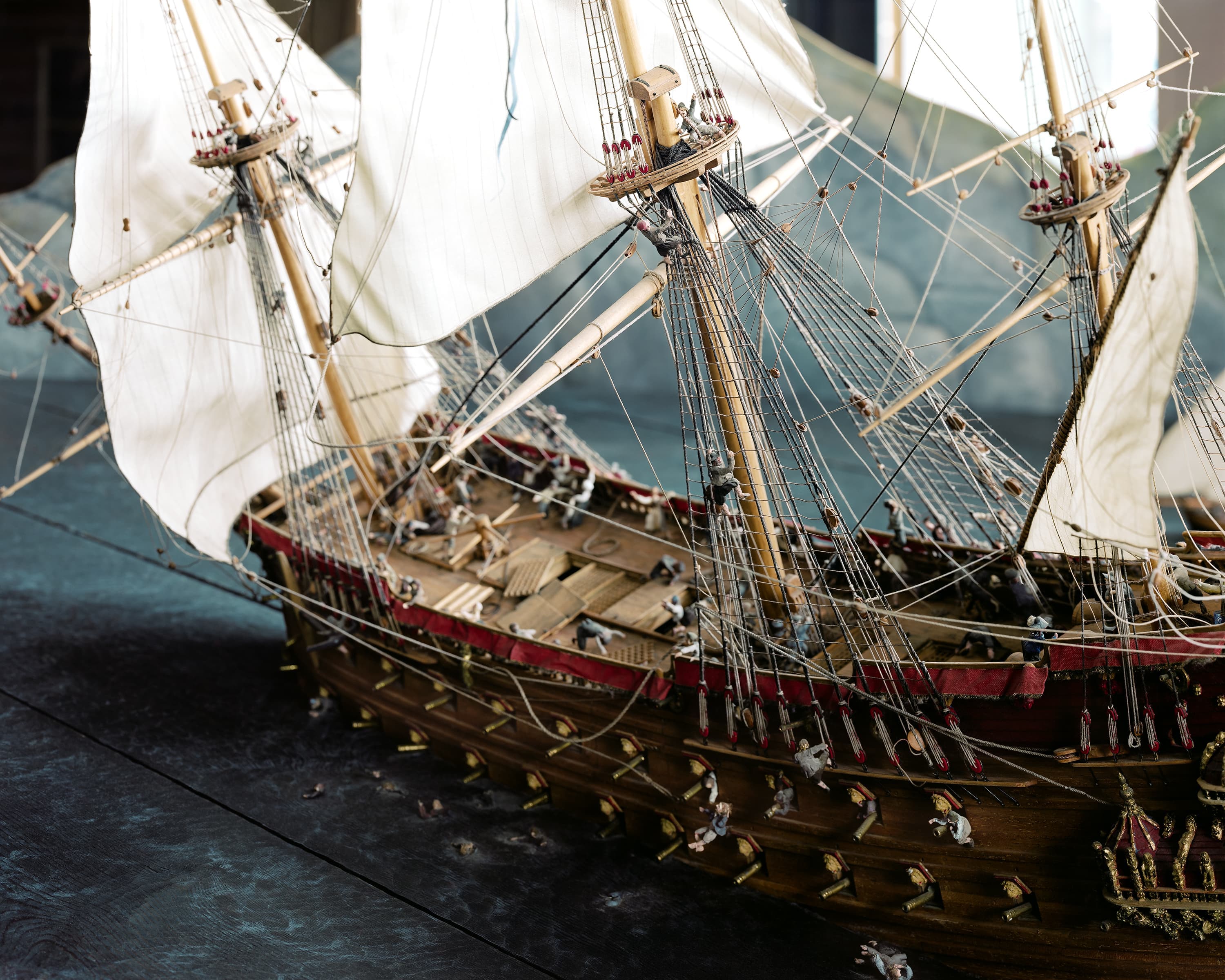 Children's model of the sinking of the Swedish warship Vasa.